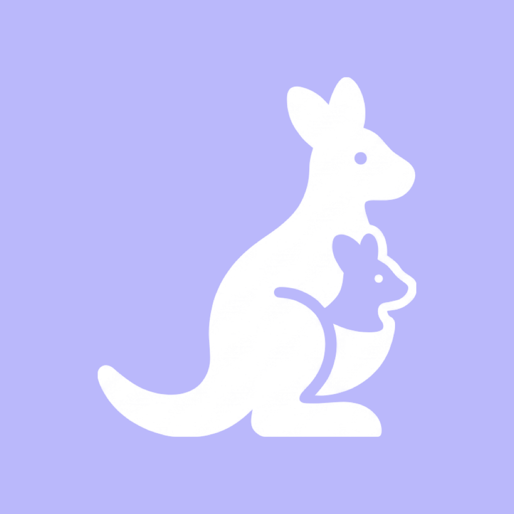 Sleeparoo — a kangaroo carrying a joey in her pouch